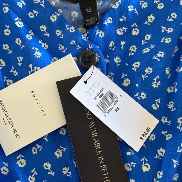 NEW Banana Republic XS Blue Floral Patterned Lightweight Stylish Sundress - Picture 7 of 10